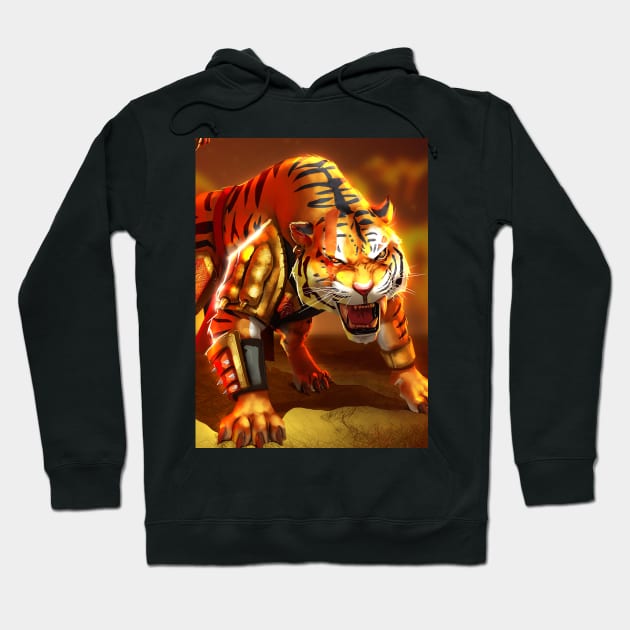 Tiger Warrior Collection - Tiger Version Hoodie by Beckley Art